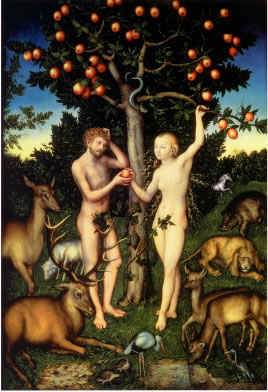 Adam and Eve by Lucas Cranach